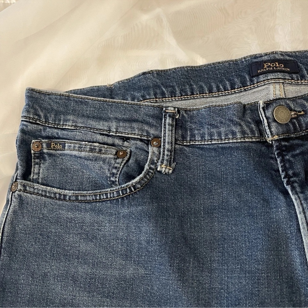 POLO RALPH LAUREN BLUE JEANS THE VARICK SLIM STRAIGHT 40x30(fit 40x28) Cotton - Picture 2 of 5